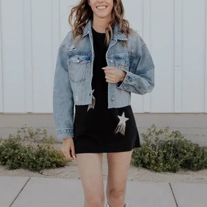 Main Squeeze Cropped Denim Jacket one size